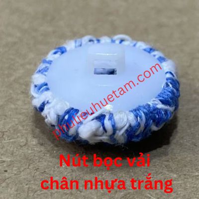 nút bọc vải chân nựa trắng