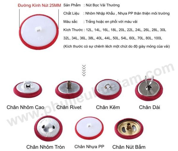 nút bọc vải