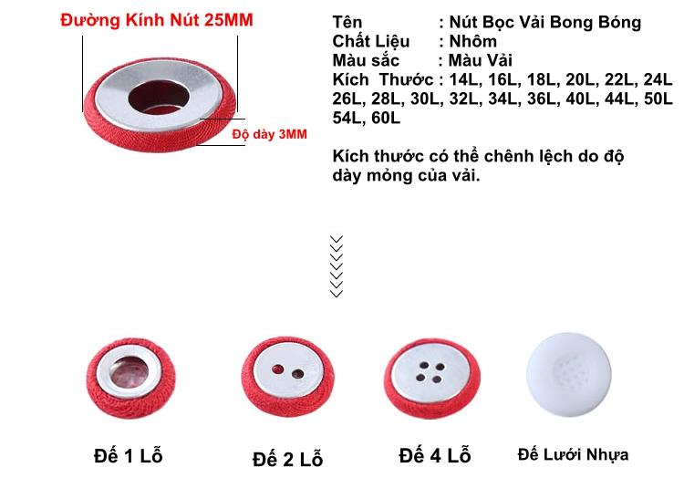 nút bọc vải bong bóng