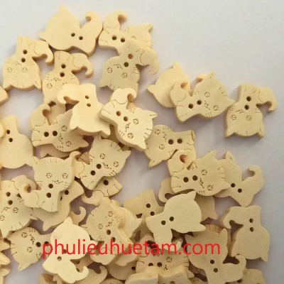 nút gỗ hình con mèo