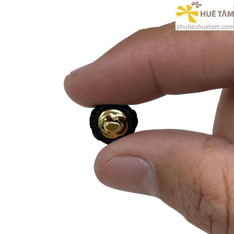 Cúc bọc vải chân đồng cao xi mạ màu vàng