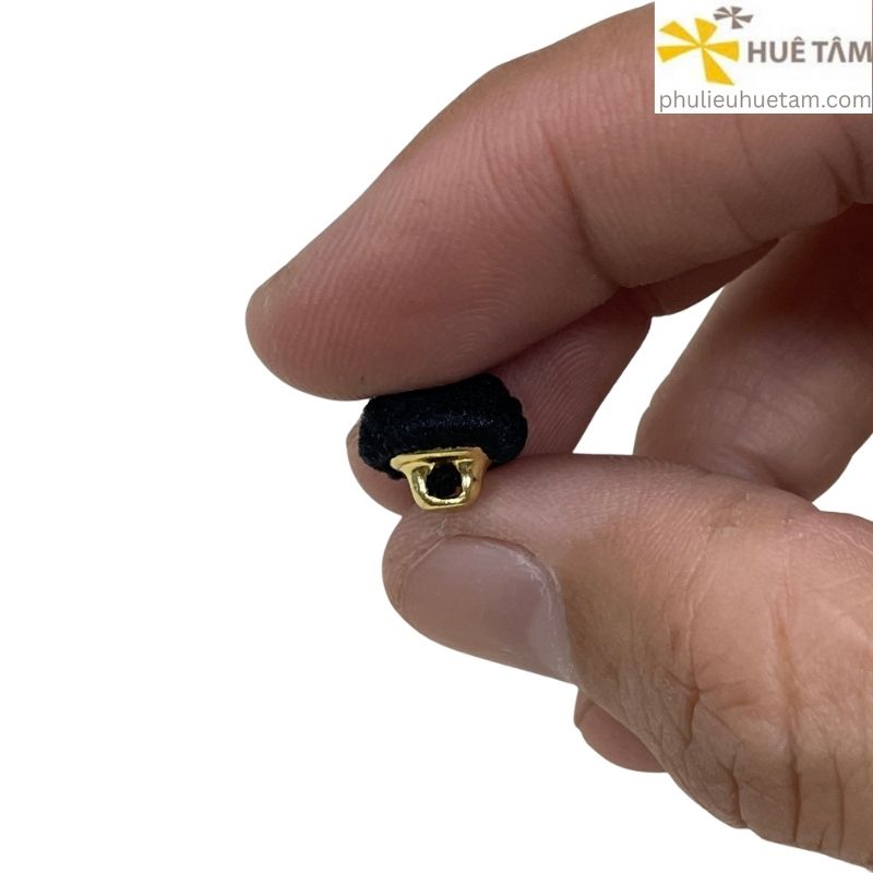 Cúc bọc vải chân đồng cao xi mạ màu vàng