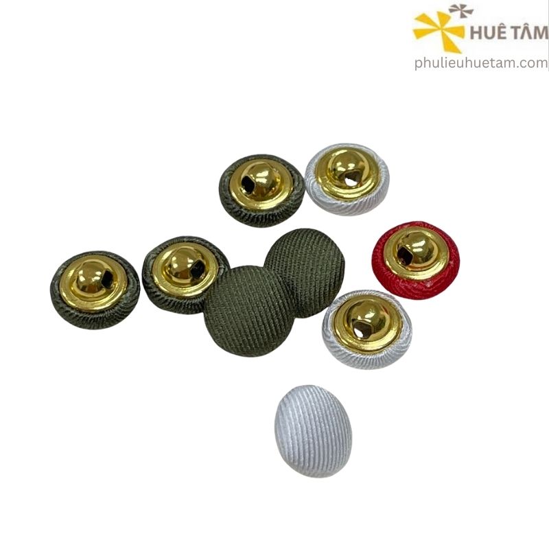 Cúc bọc vải chân đồng tròn