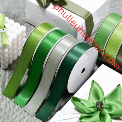 Dây satin DIY dãy màu xanh