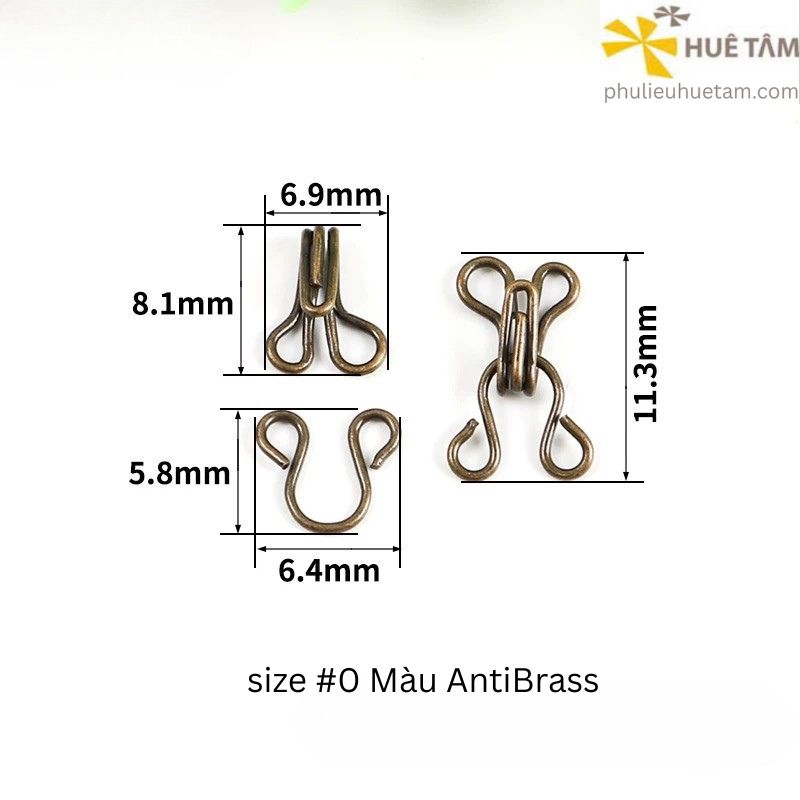 Hook and eyes size #0