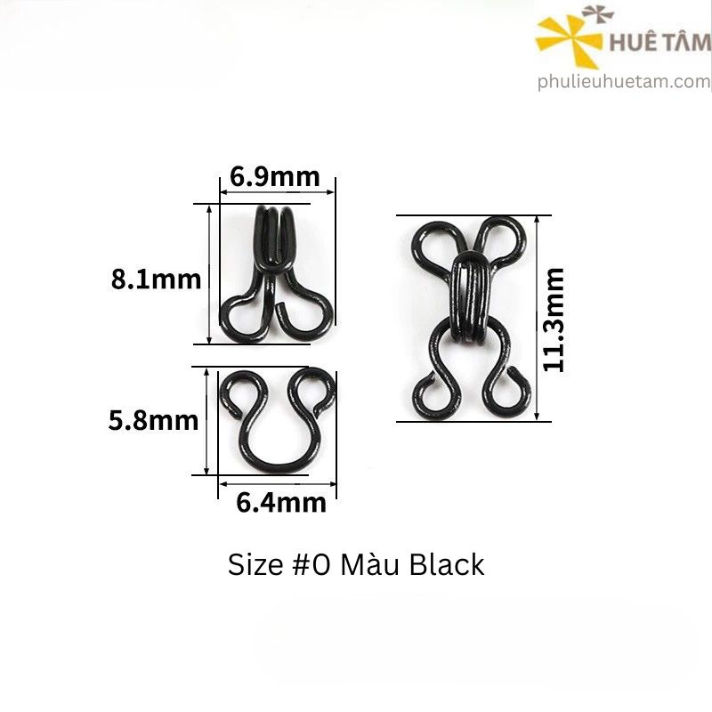 Hook and eyes size #0