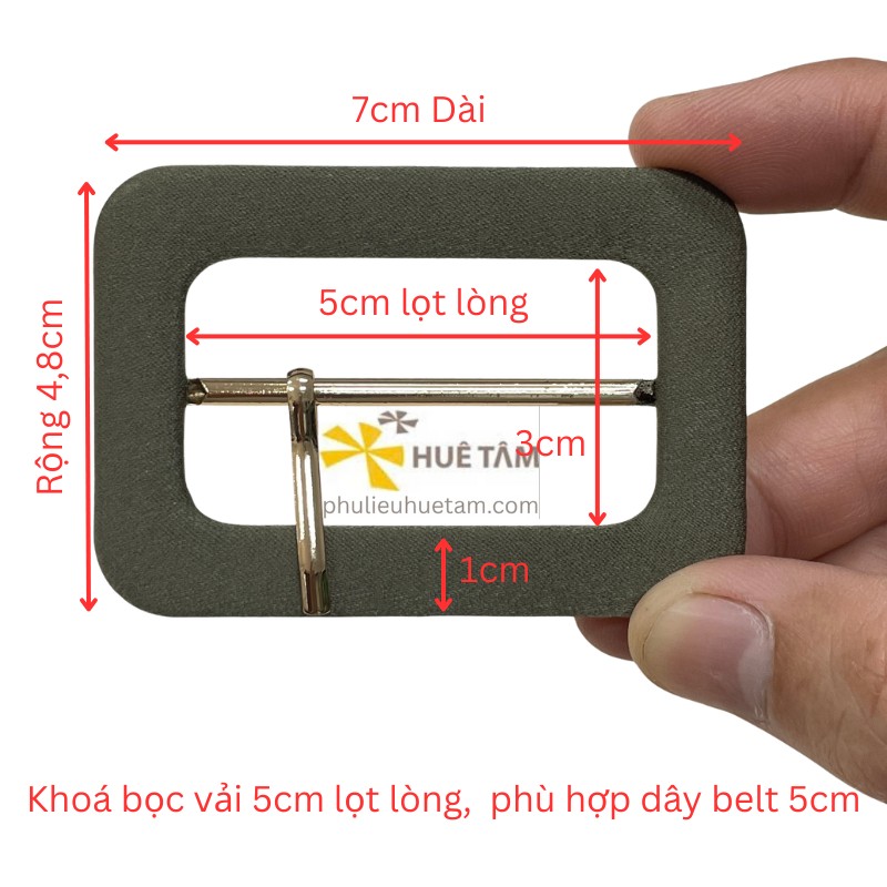 Khoá nịt bọc vải 5cm biên to 1cm