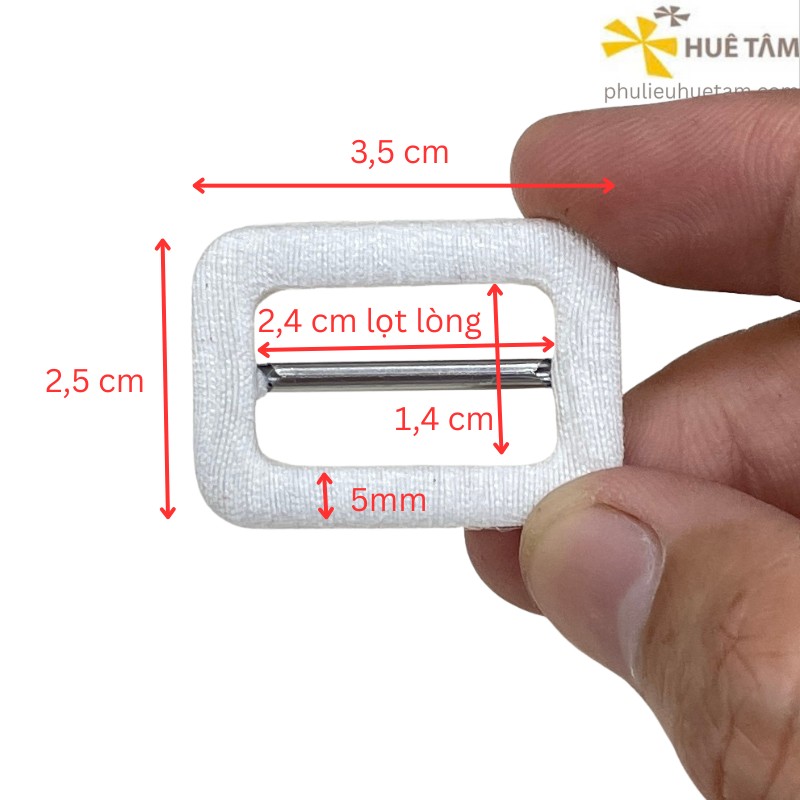 Khoá nịt bọc vải lọt lòng 2,4cm