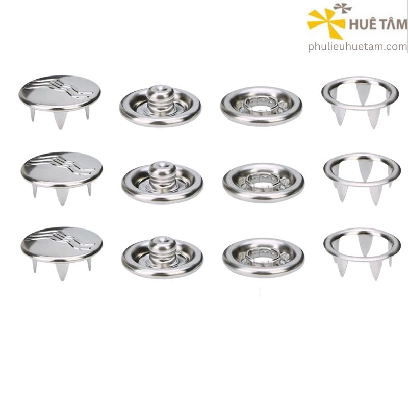 Nút prong snap mặt dập Logo