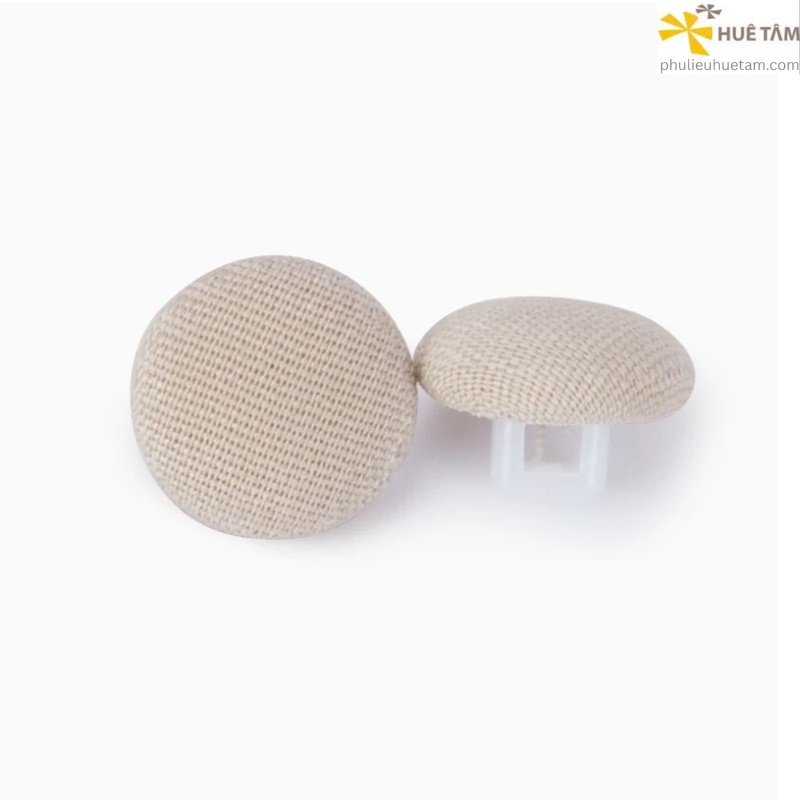 Nút bọc vải chân nhựa trắng16L