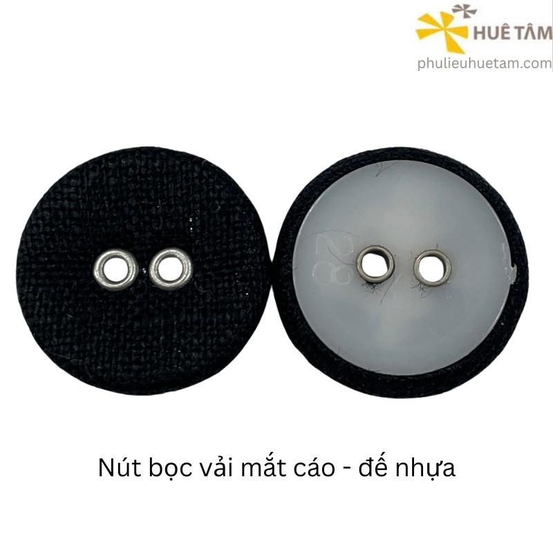 Nút bọc vải mắt cáo đế nhựa