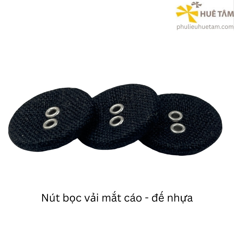Nút bọc vải mắt cáo đế nhựa