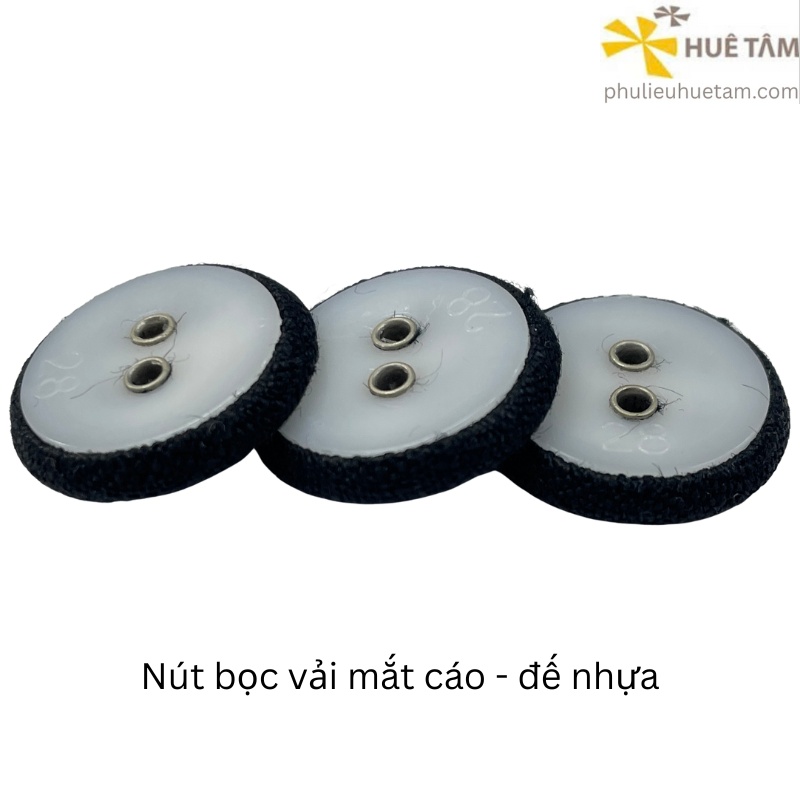 Nút bọc vải mắt cáo đế nhựa