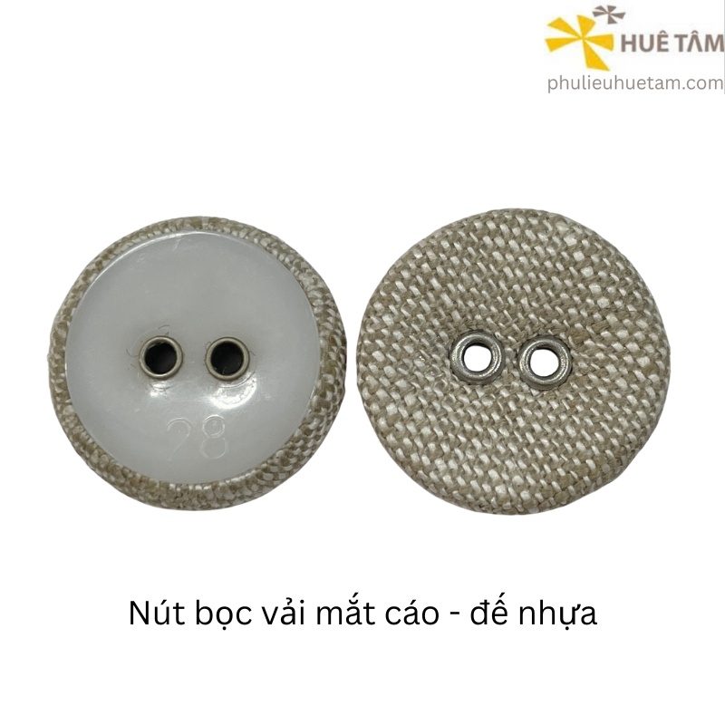 Nút bọc vải mắt cáo đế nhựa
