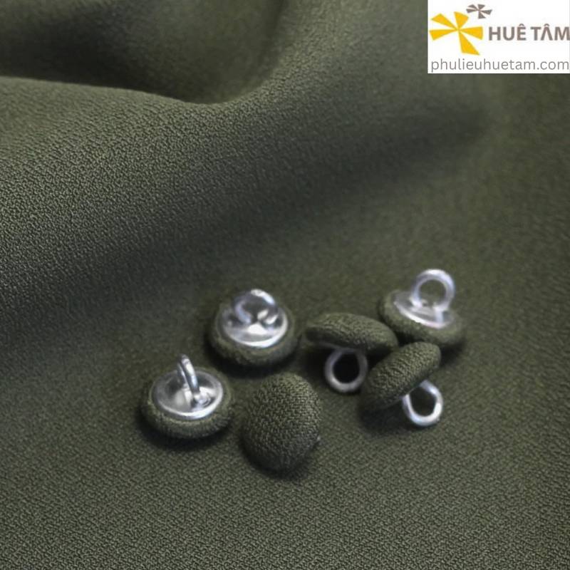 Nút bọc vải mặt cong chân kẽm chân đồng chân sắt