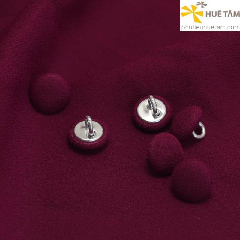 Nút bọc vải mặt cong chân kẽm chân đồng chân sắt