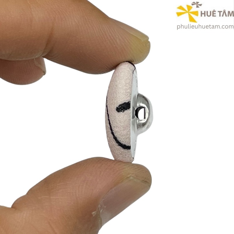 Nút bọc vải mặt cong chân nhôm tròn