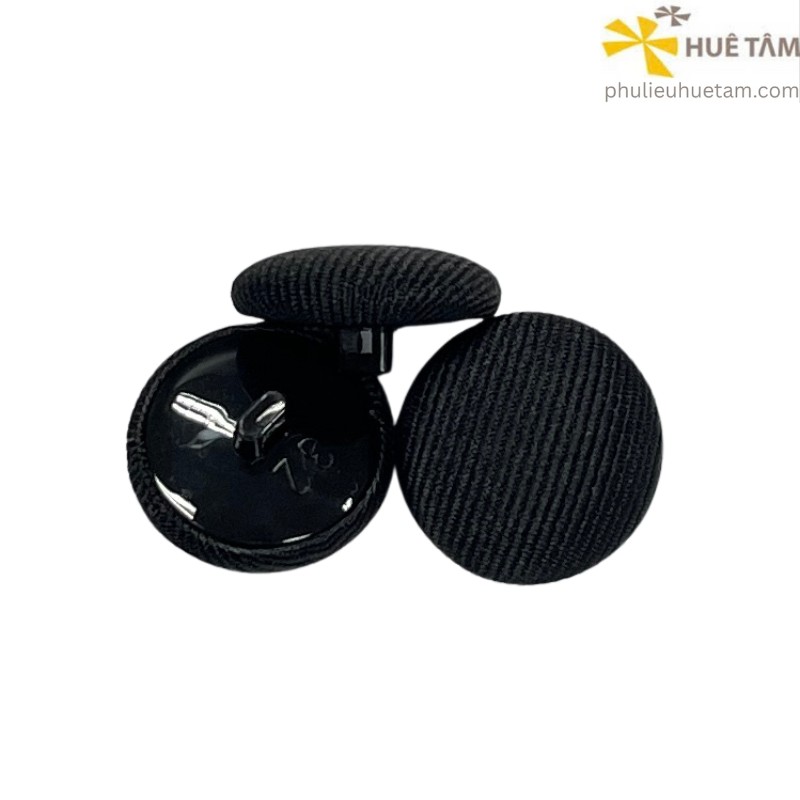 Nút bọc vải mặt cong chân nhựa đen
