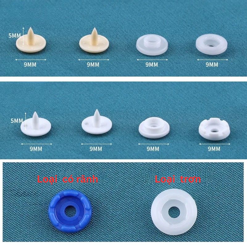 Nút nhựa bốn thành phần 9mm
