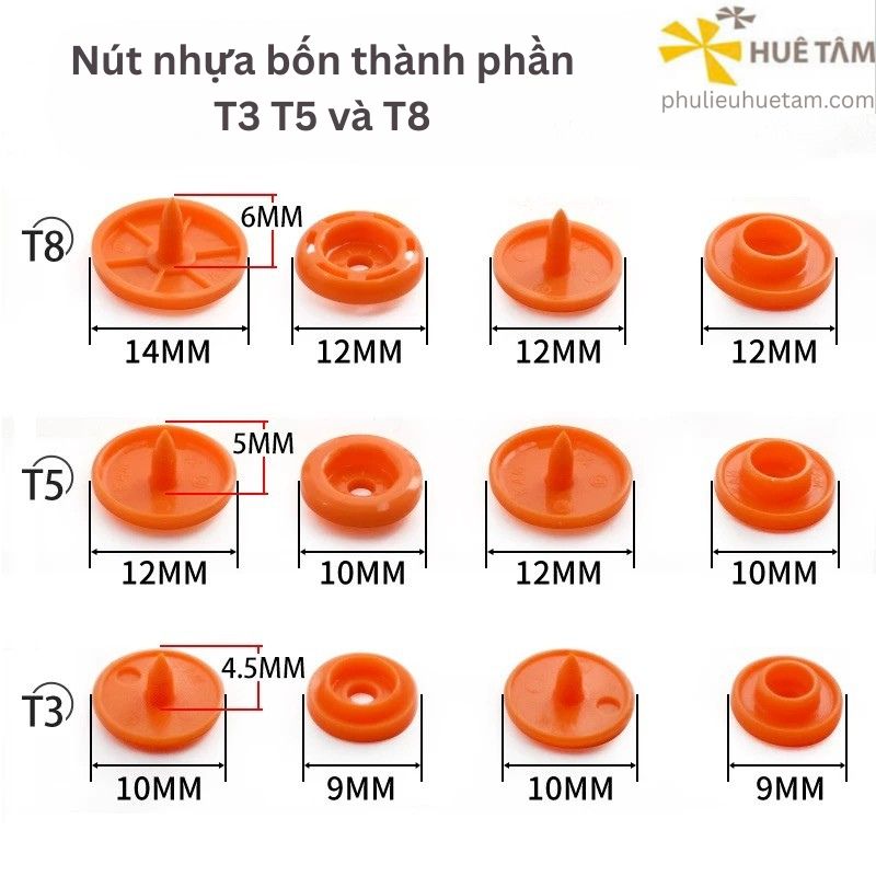 Nút nhựa bốn thành phần T3 T5 T8