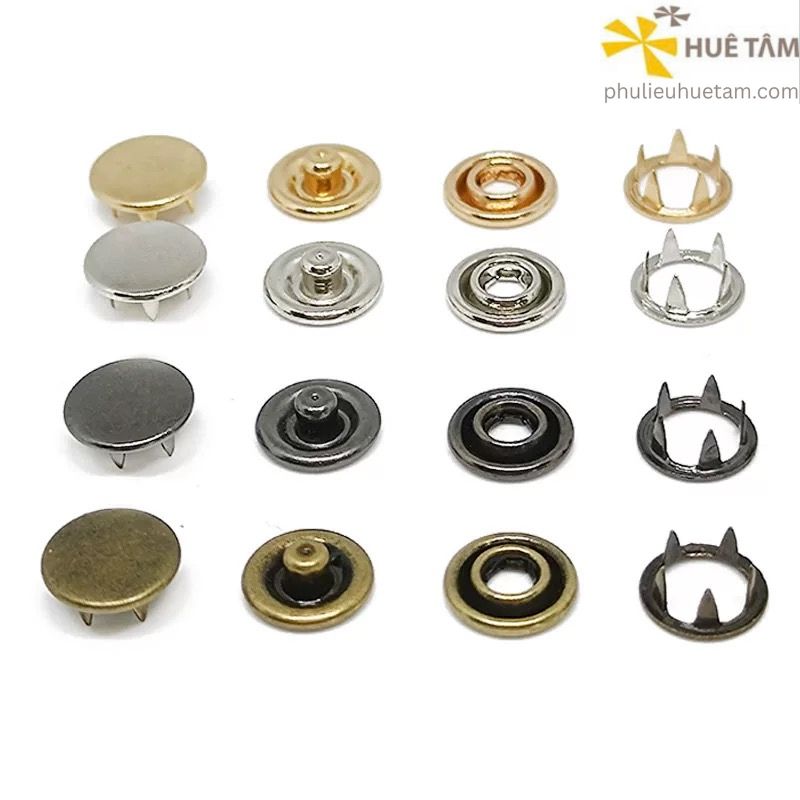 Nút prong snap mặt dập Logo