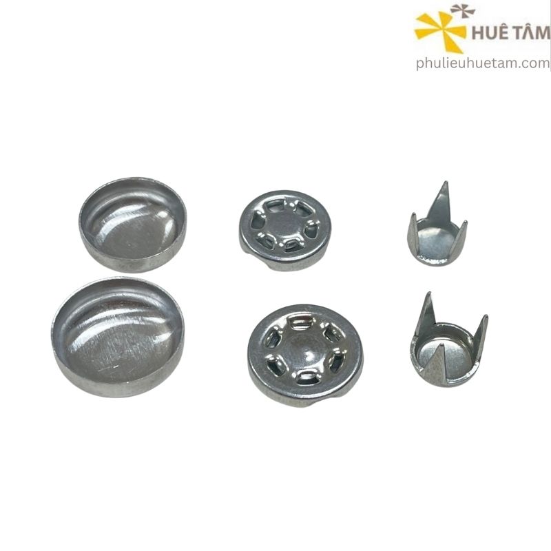 Phôi cúc nón bọc vải chân sắt 3 chấu