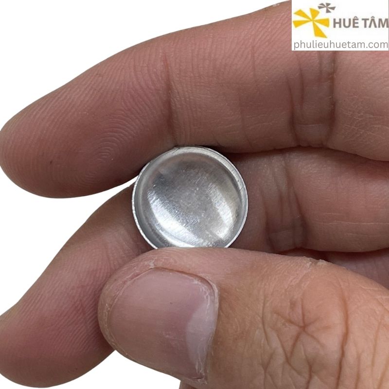 Phôi cúc nón bọc vải đế nhựa đinh nhôm