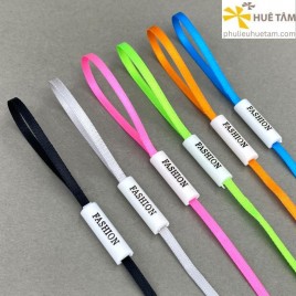 Dây treo thẻ bài  2 đầu, thân tròn có Logo, dây satin 3mm